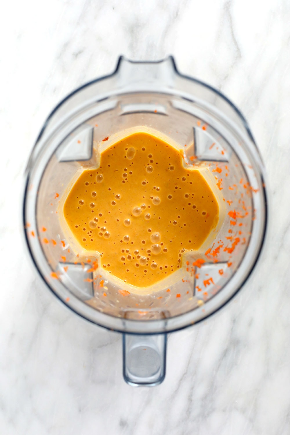 A carrot cake smoothie in a vitamix blender.