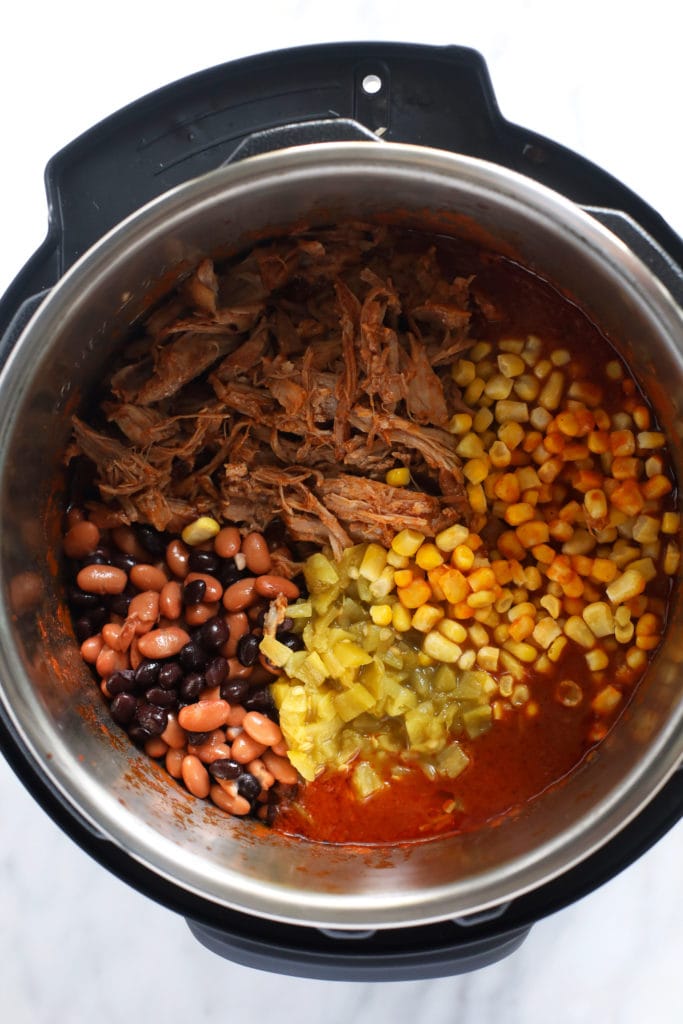 ingredients for pork chili instant pot in pressure cooker