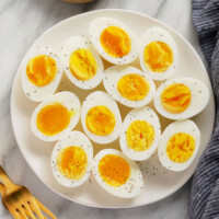 hard boiled eggs on plate