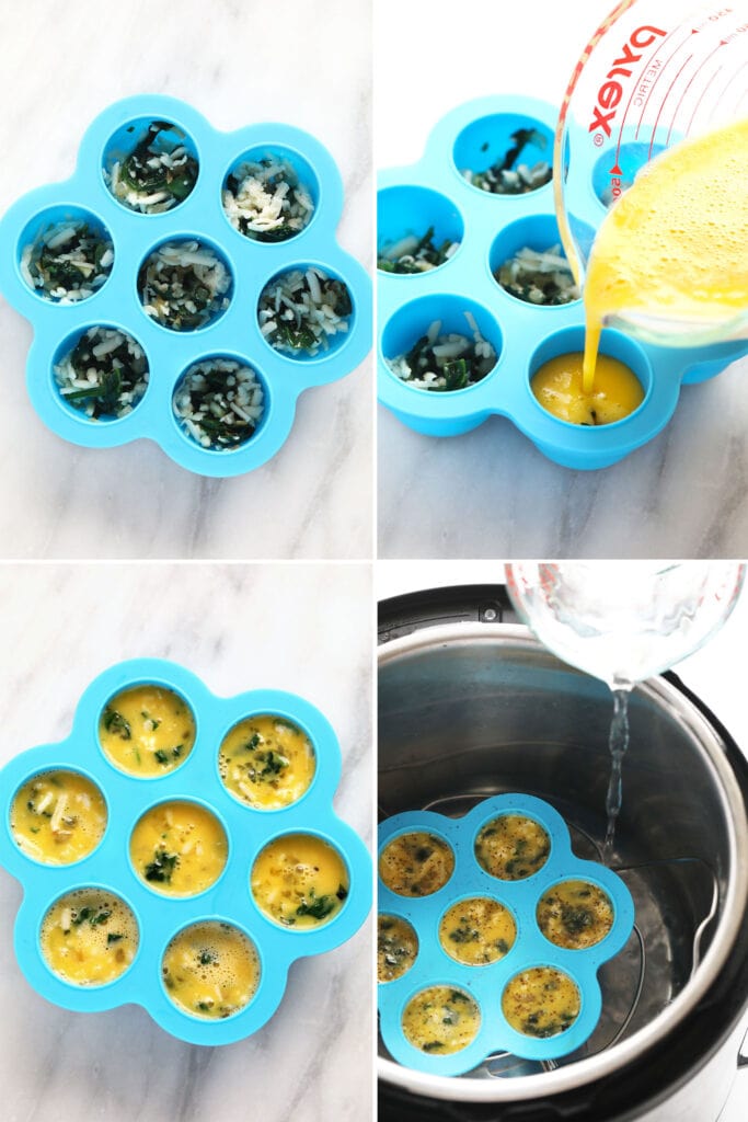 A step by step on how to make Instant Pot egg bites.