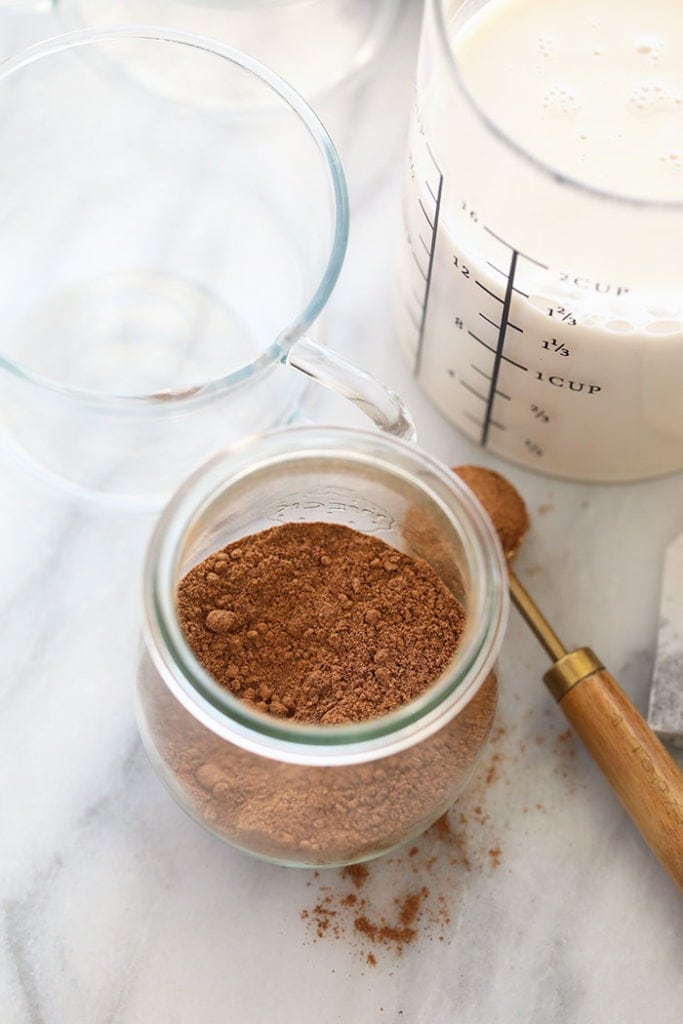 Chai spices in a jar.