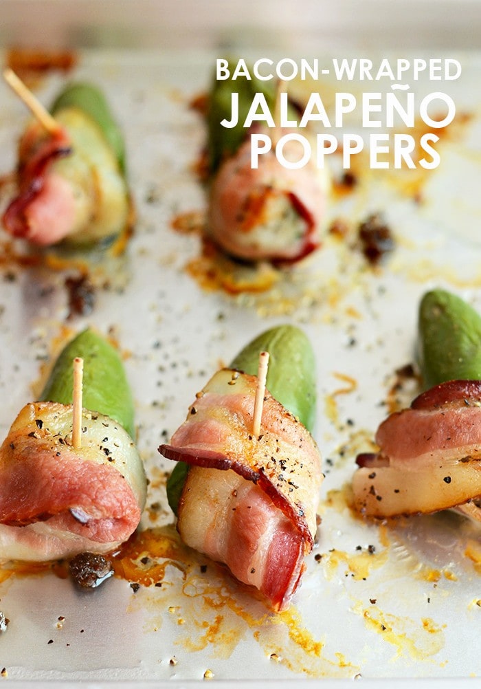 Spice up the game with these delicious game day appetizers! All of your favorite game day flavors now with a better-for-you twist. Bring on the healthy appetizers! TOUCHDOWN! It’s time to spice up your appetizers with these paleo-friendly bacon-wrapped jalapeño poppers! All you need are a few ingredients and 30 minutes!