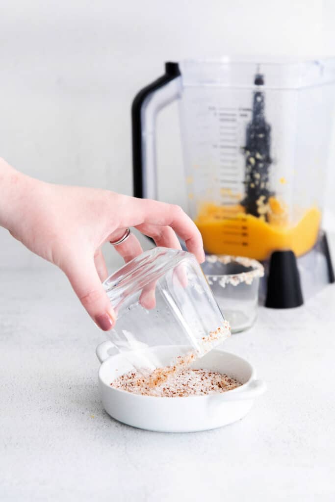 salting the rim of a glass