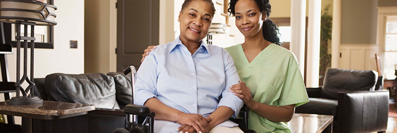 Two women standing together