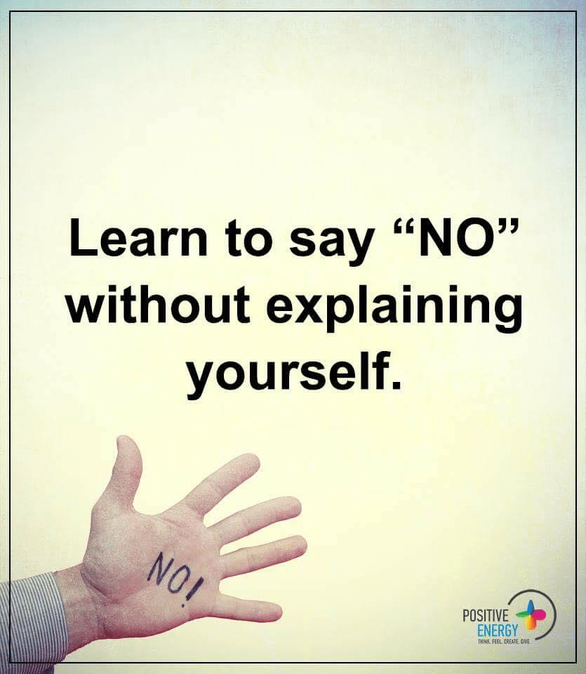 say no