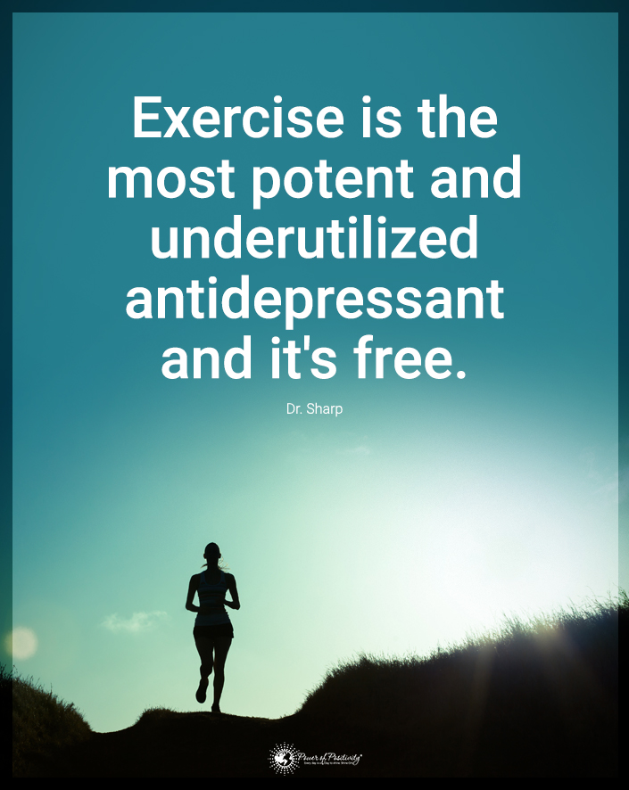 exercise antidepressant quote pop
