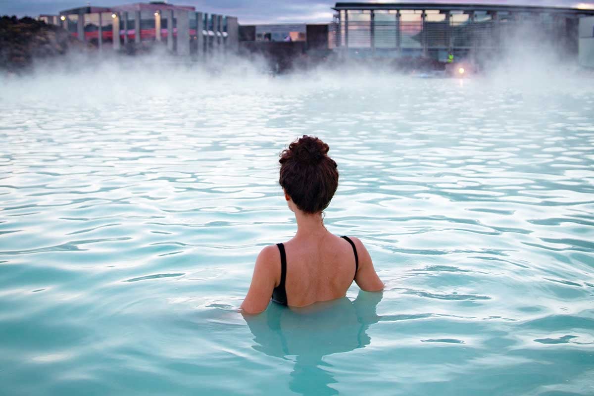 Woman in a nordic spa