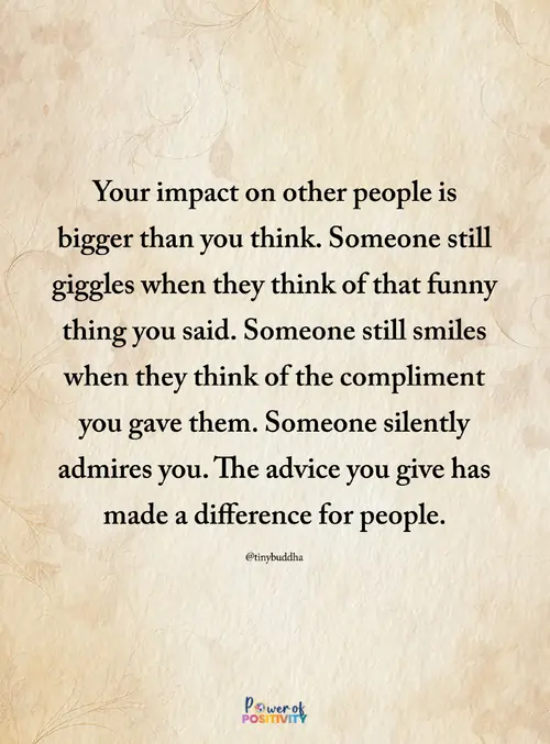 your impact on other people