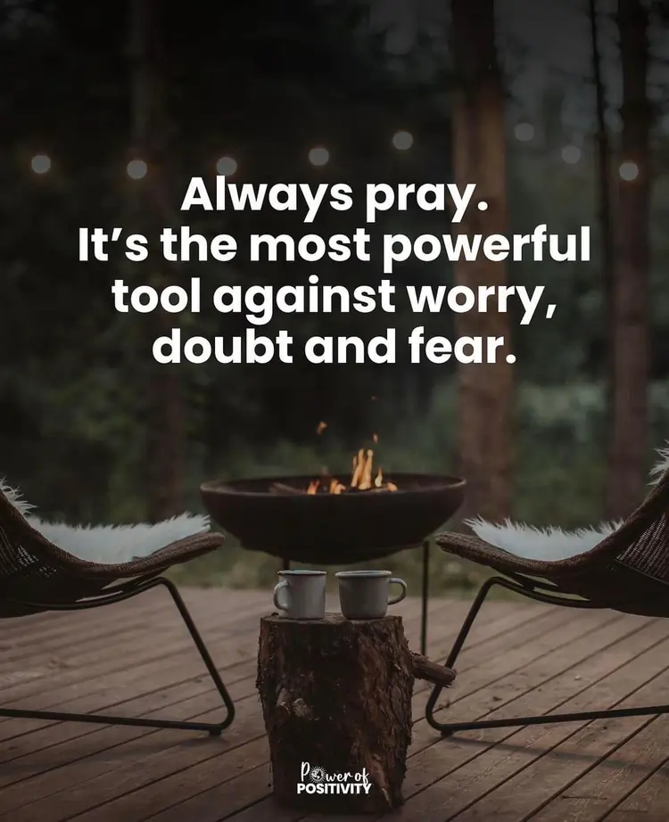 pray tool against fear worry