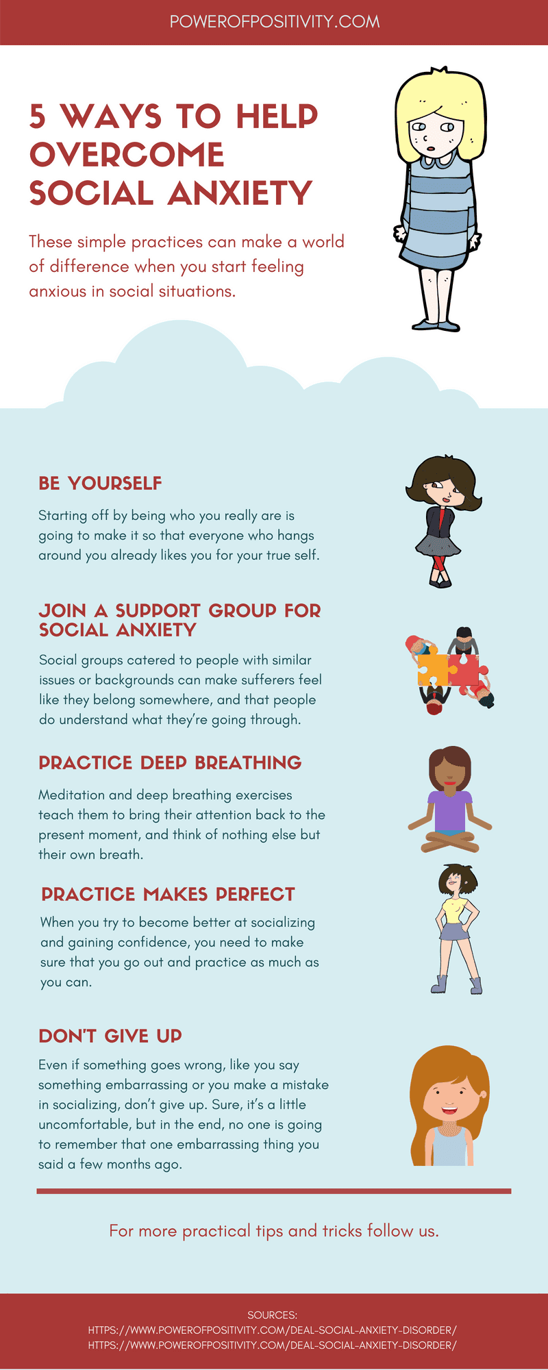 Ways to manage social anxiety infographic