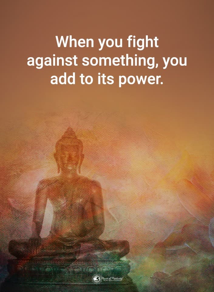 Buddha statue with quote about inner peace used in article discussing how UVC light reduces viral infection through calm, mindful practices