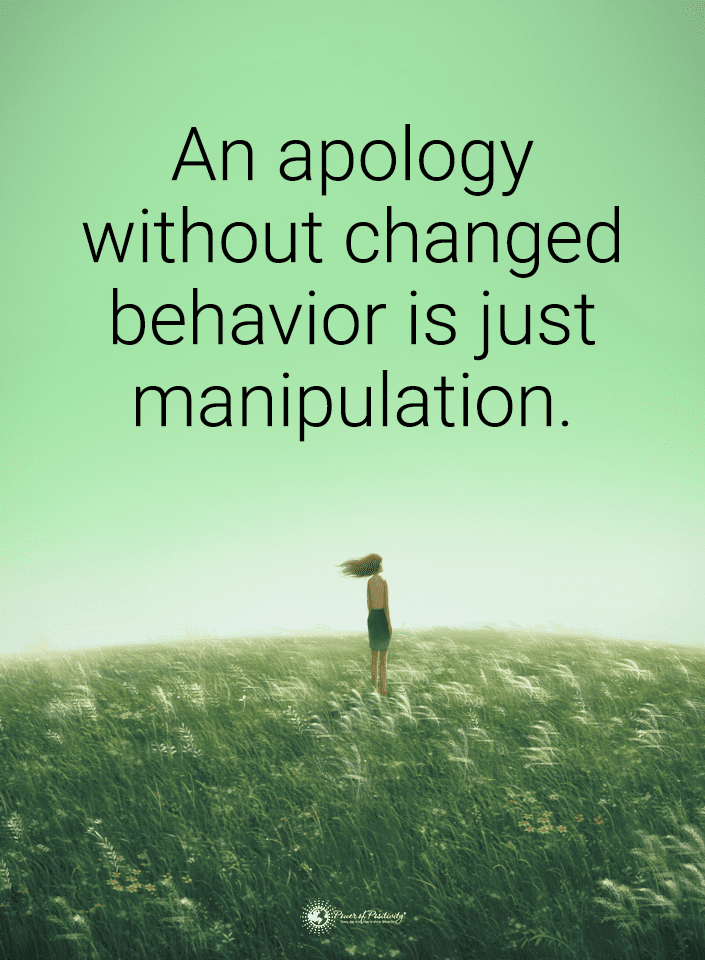 apology no changed behavior